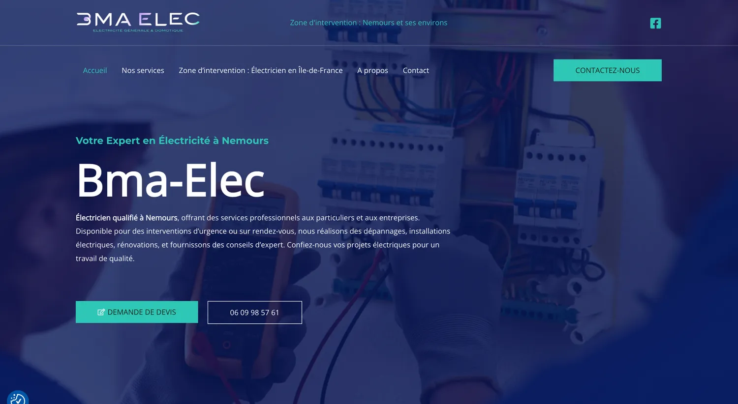 Aperçu du site BMA Elec